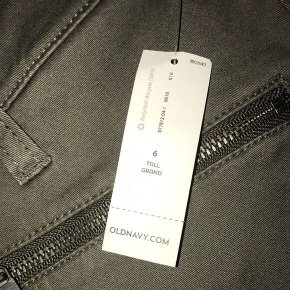 Old Navy Army Green Moto Jeans Pants - Picture 7 of 12